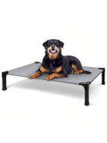 Upgraded Elevated Dog Bed- Portable Outdoor Dog Cot For Large Pets, Stable Anti-Slip Feet,Breathable Mesh, Easy Assembly For Camping, Beach, Patio, Indoor Use, Outdoor Dog Bed, Camping Pet Gear