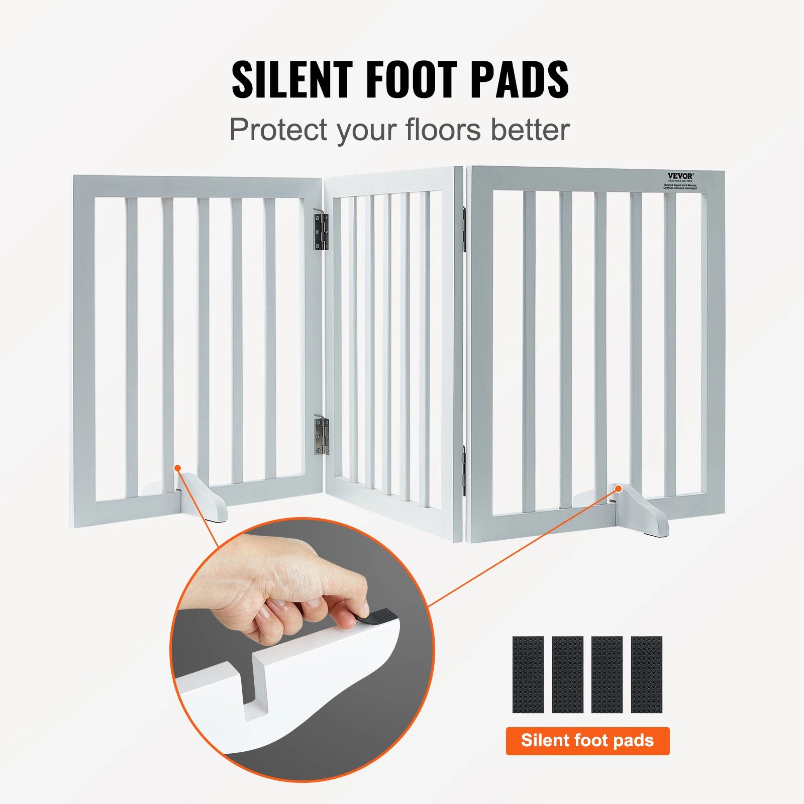 SucceBuy Free Standing Dog Gate, 3 Panels Foldable Dog Gate for Narrow Passageways, Expandable Dog Barrier