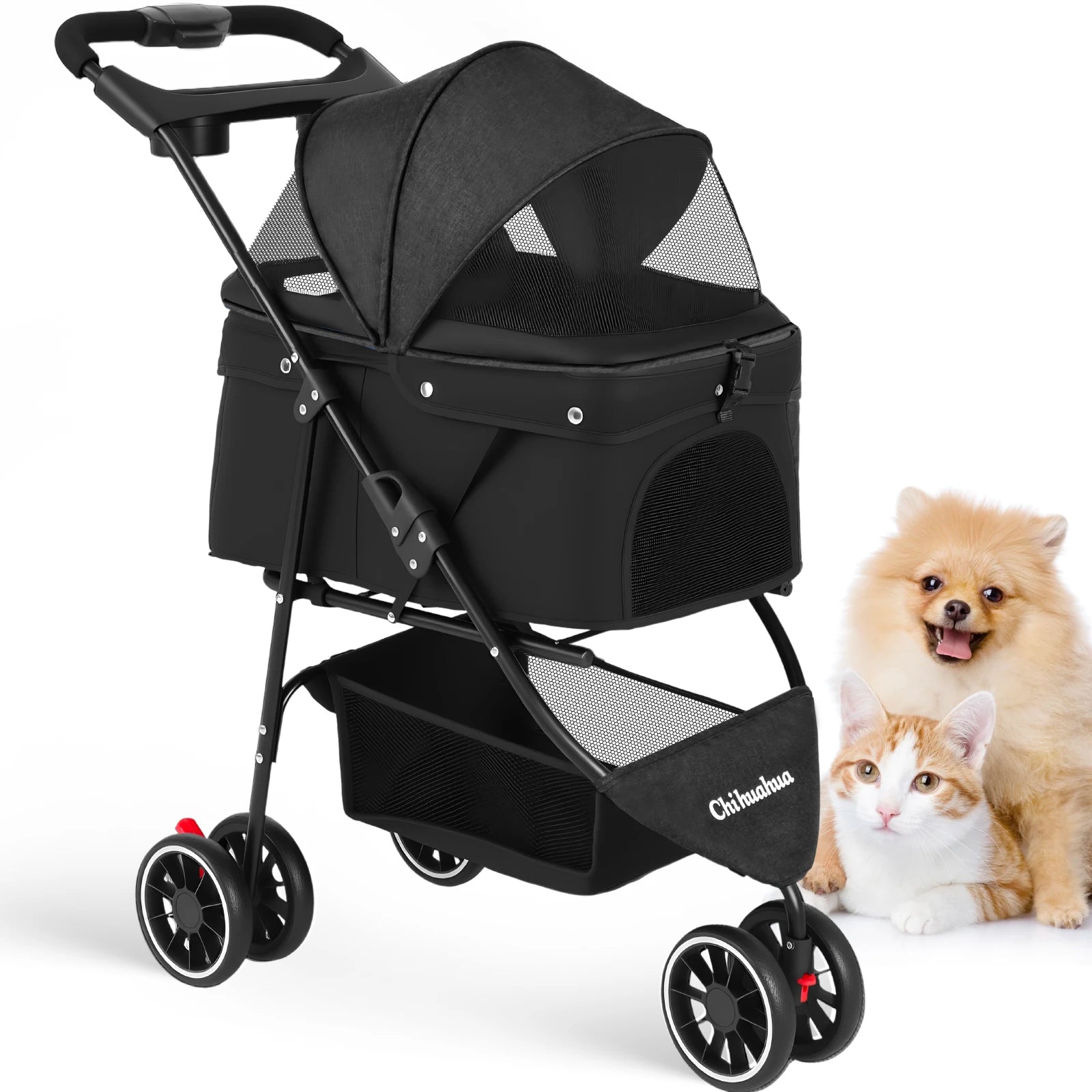 Pet Stroller For Small Pets, Portable Dog Stroller, Foldable, Carrier