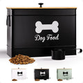 Airtight, Metal Scoop, Dog Food Storage Container with Bamboo Lid