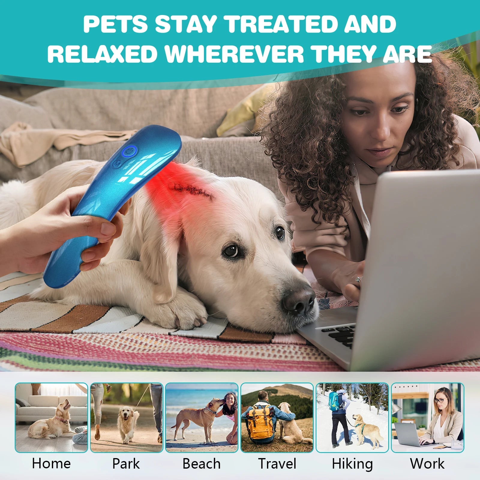KTS Laser Therapy for Dogs 18*620nm, Portable Red Light Therapy, Veterinary Equipment for Joint Muscle Pain Relief & Inflammation