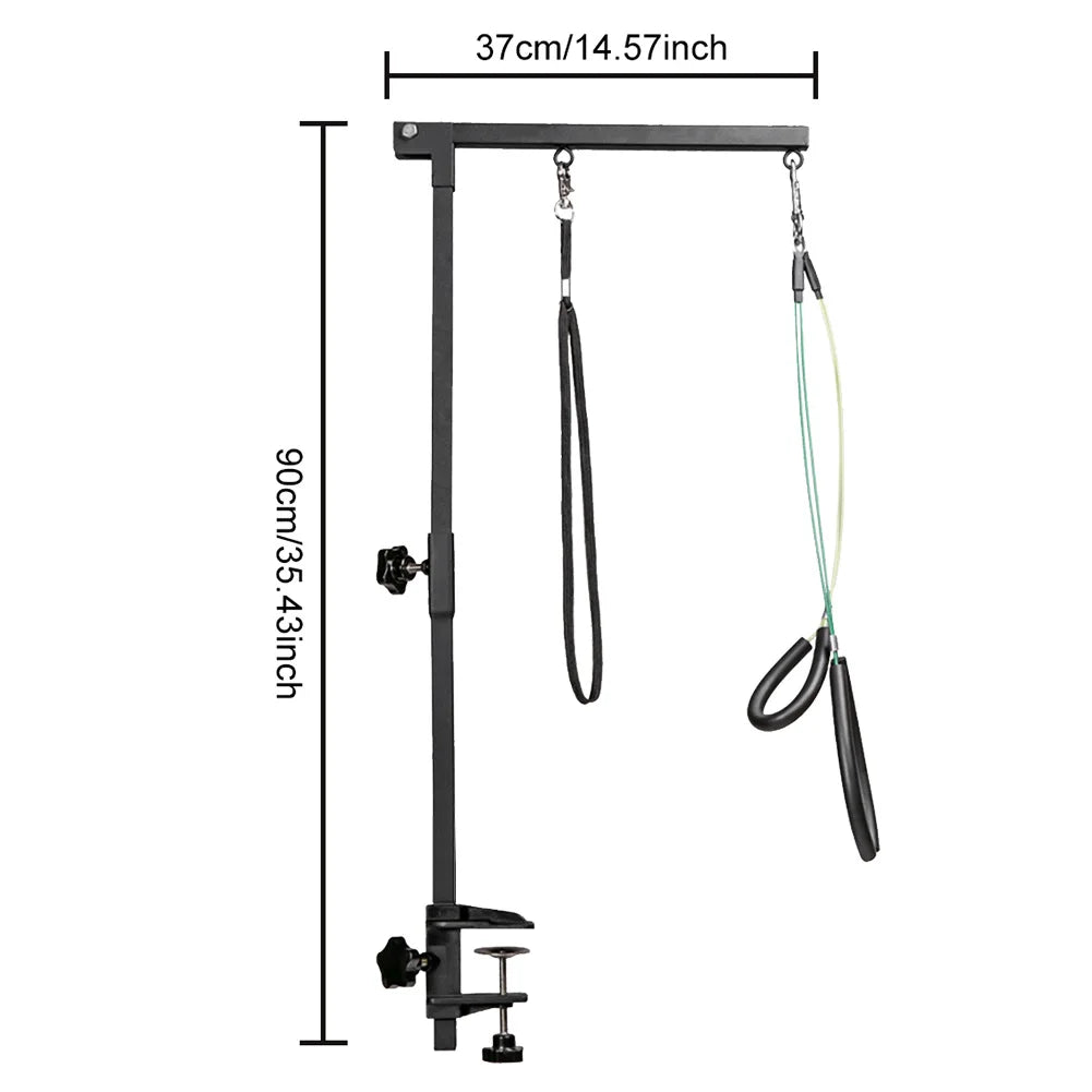 Bracket Arm with Restraint Rope, Telescopic Pet Grooming Stand with Sling