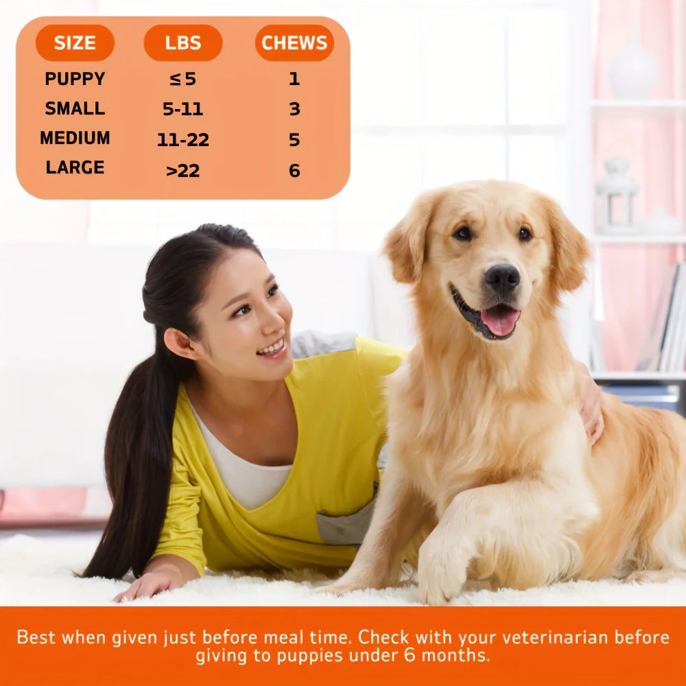 360 Chews - 3 Pack (3 x 180g/6.35oz) 540g/19.1oz - TenderTouch Multivitamin Dog Supplement, Digestive Enzymes, Grain Free