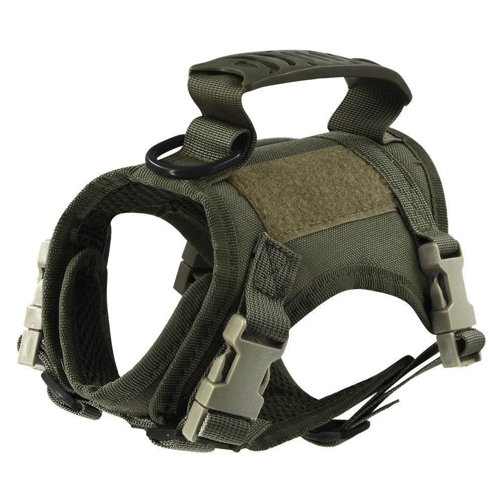 Tactical Harness, Leash, Escape Proof, Breathable, Military Vest and Velcro for Small Dog, Kittens, Puppies