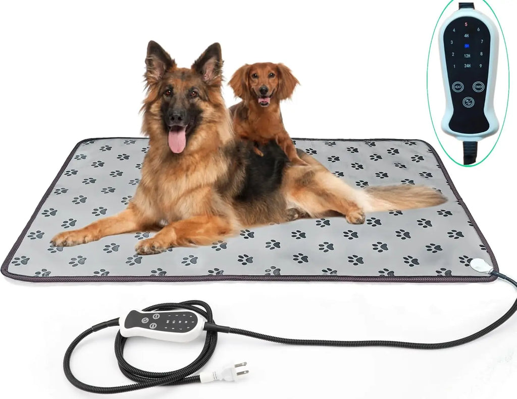 Extra Large Pet Heating Pad with Smart Timer, Precise Temperature Control, Waterproof & Durable for Dogs and Cats