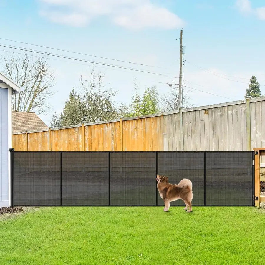 42" Tall Retractable Dog Gate, 155 Extra Long Retractable Baby Gate with Support Rods