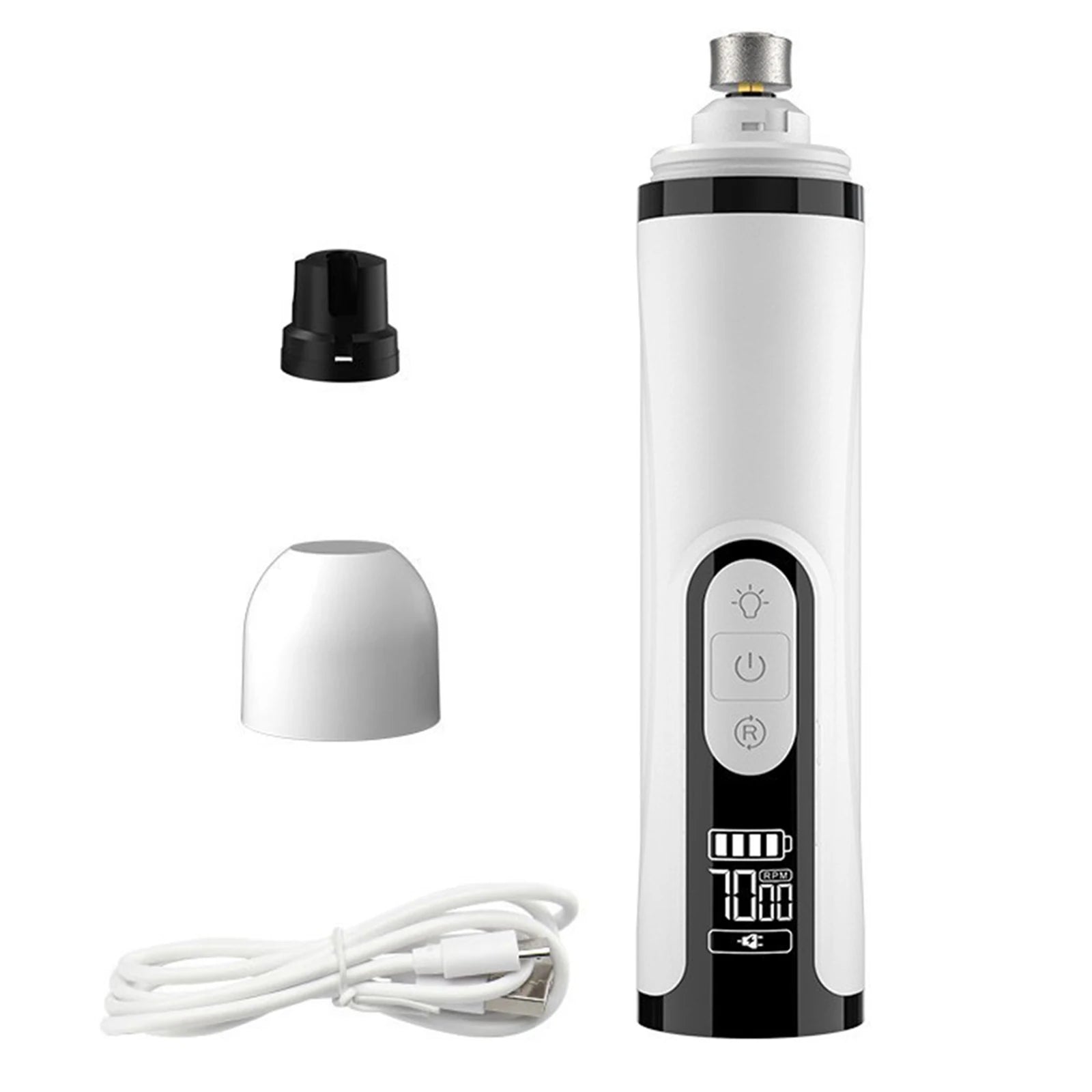 Electric Pet Nail Grinder, Rechargeable, Quiet, Suitable for Small, Middle and Large Dogs and Cats