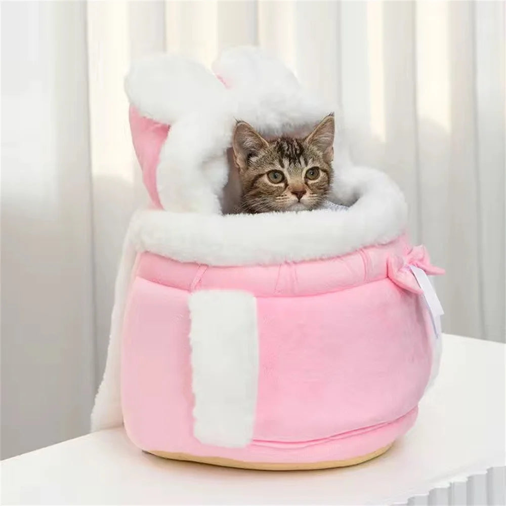 Outdoor Travel Chihuahua Puppy Dog Carrier, Backpack, Winter Warm Pet Carrying Bags for Small Dogs, Cat Nest