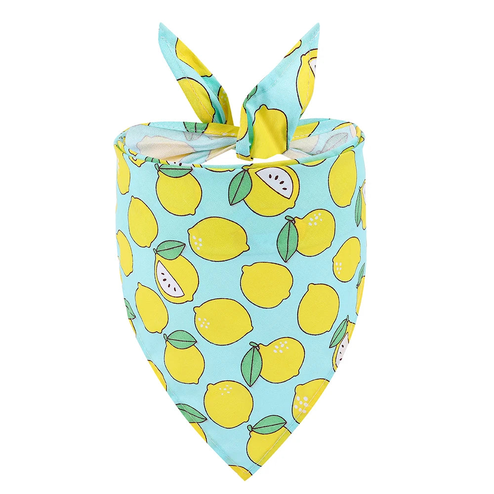 Dog Bandana Fruit, Floral, Washable, Soft.  Adjustable for Small, Medium and Large Dogs