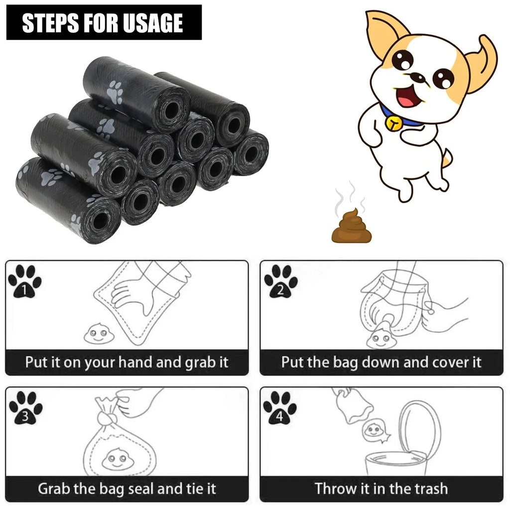 2/40 Rolls Pet Dog Poop Bags, Dispenser Collector Garbage Bag, Pooper Scooper Bag, Small Rolls, Outdoors