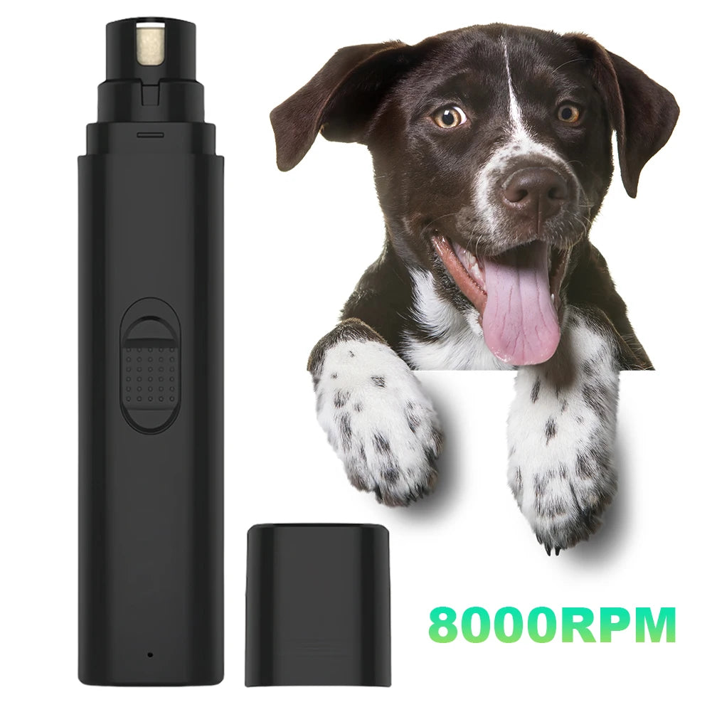 Electric Pet Nail Trimmer, Painless, Grooming and Smoothing Cat Nail Grinder, Rechargeable for Small, Medium, Large Dogs and Cats