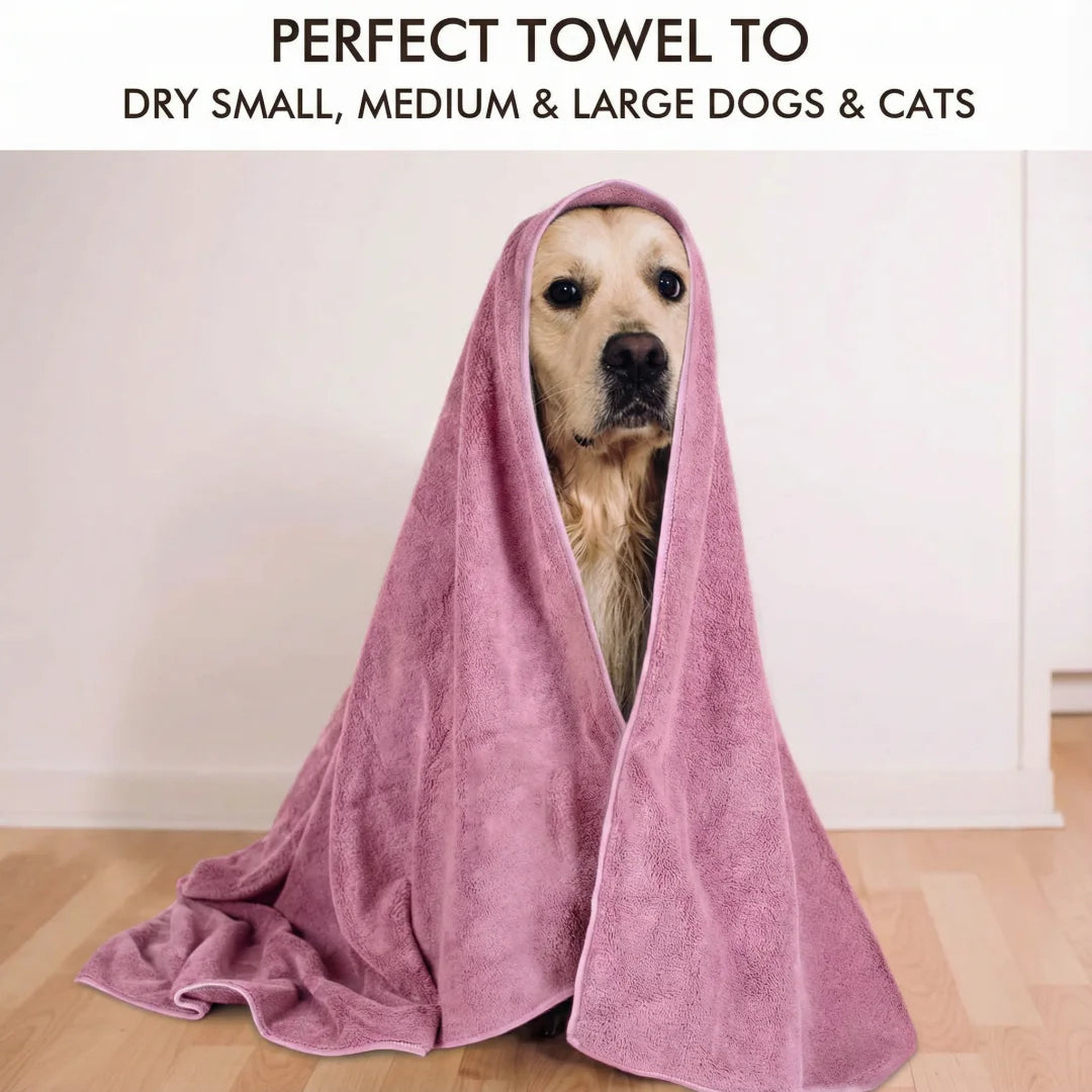 Pet Bath Towel Super Absorbent Microfiber, Quick Dry Soft Washcloth for Dogs and Cats, Durable Non-Fading and Easy to Clean