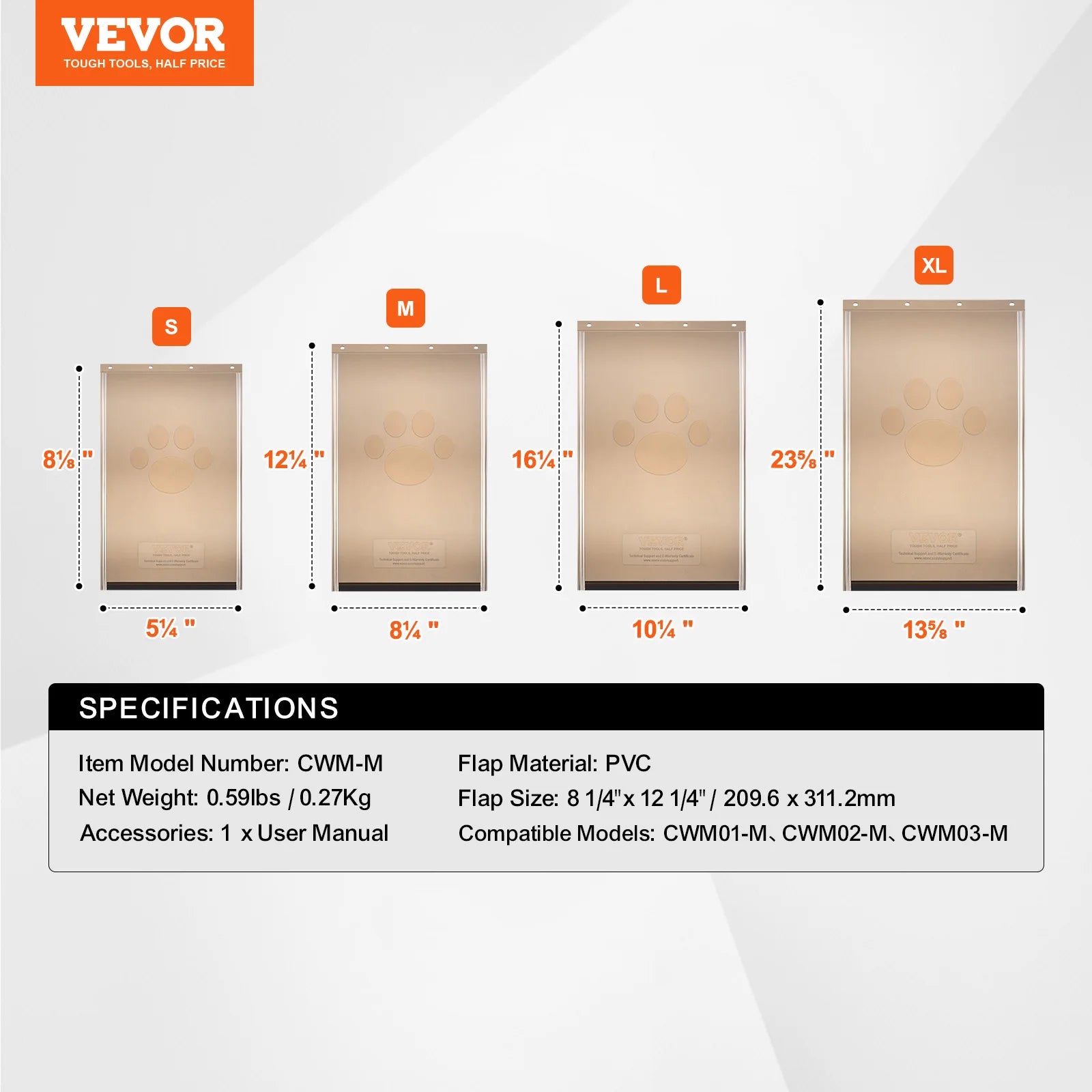 SucceBuy Pet Door Replacement Flap, Compatible with Flap Pet Doors Magnetic Strip, Weather-proof, Thickened PVC Replacement