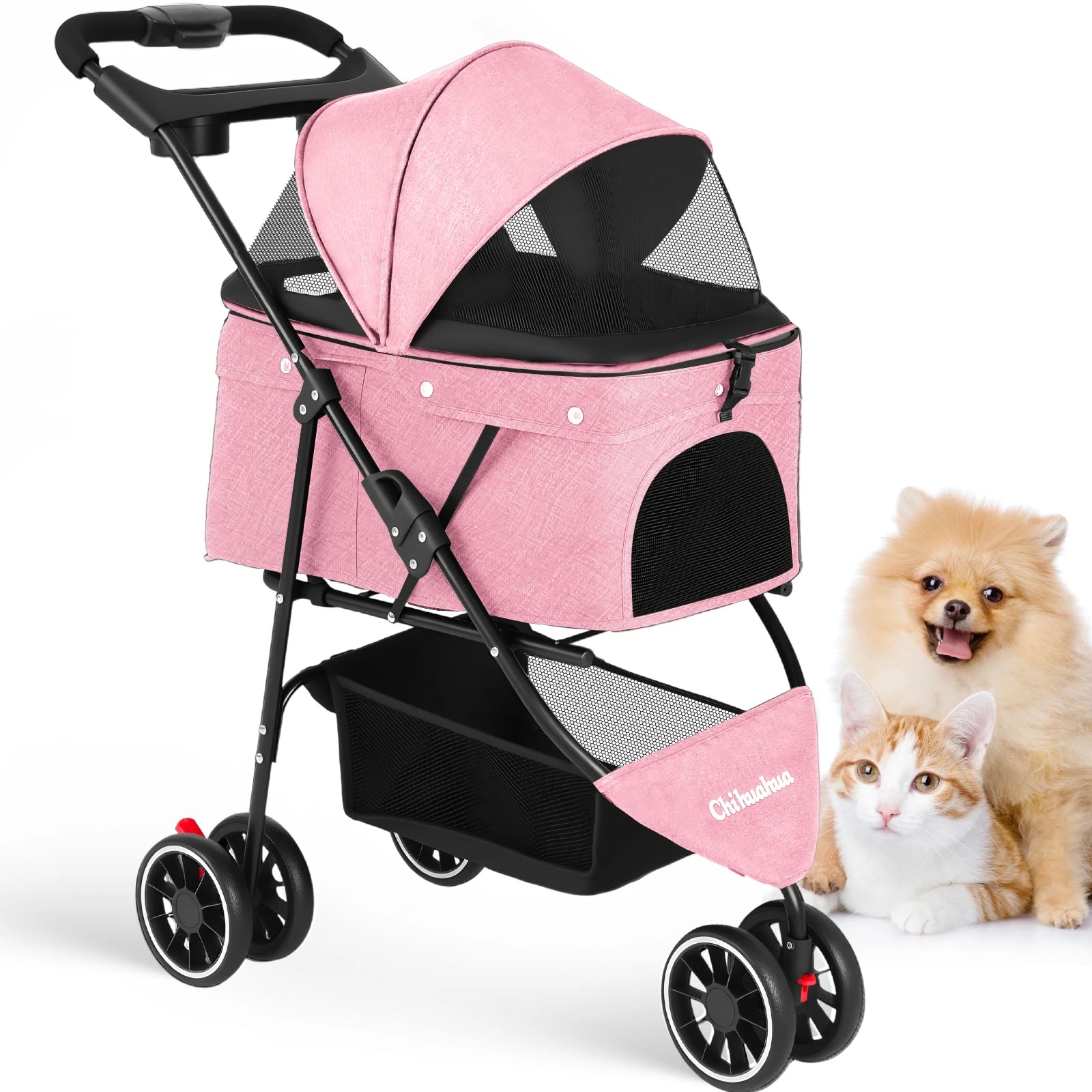 Pet Stroller For Small Pets, Portable Dog Stroller, Foldable, Carrier