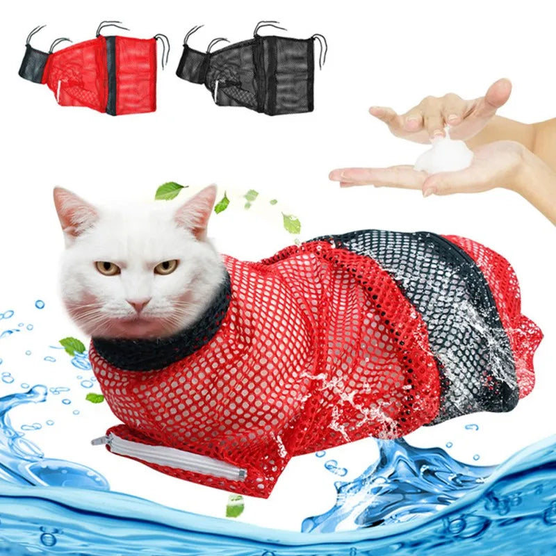 Cat Bathing, Grooming, Shower Bag, Adjustable, Cat Restraint Bag, Anti Scratching, Nail Trimming, Ear Cleaning, Cat Supplies