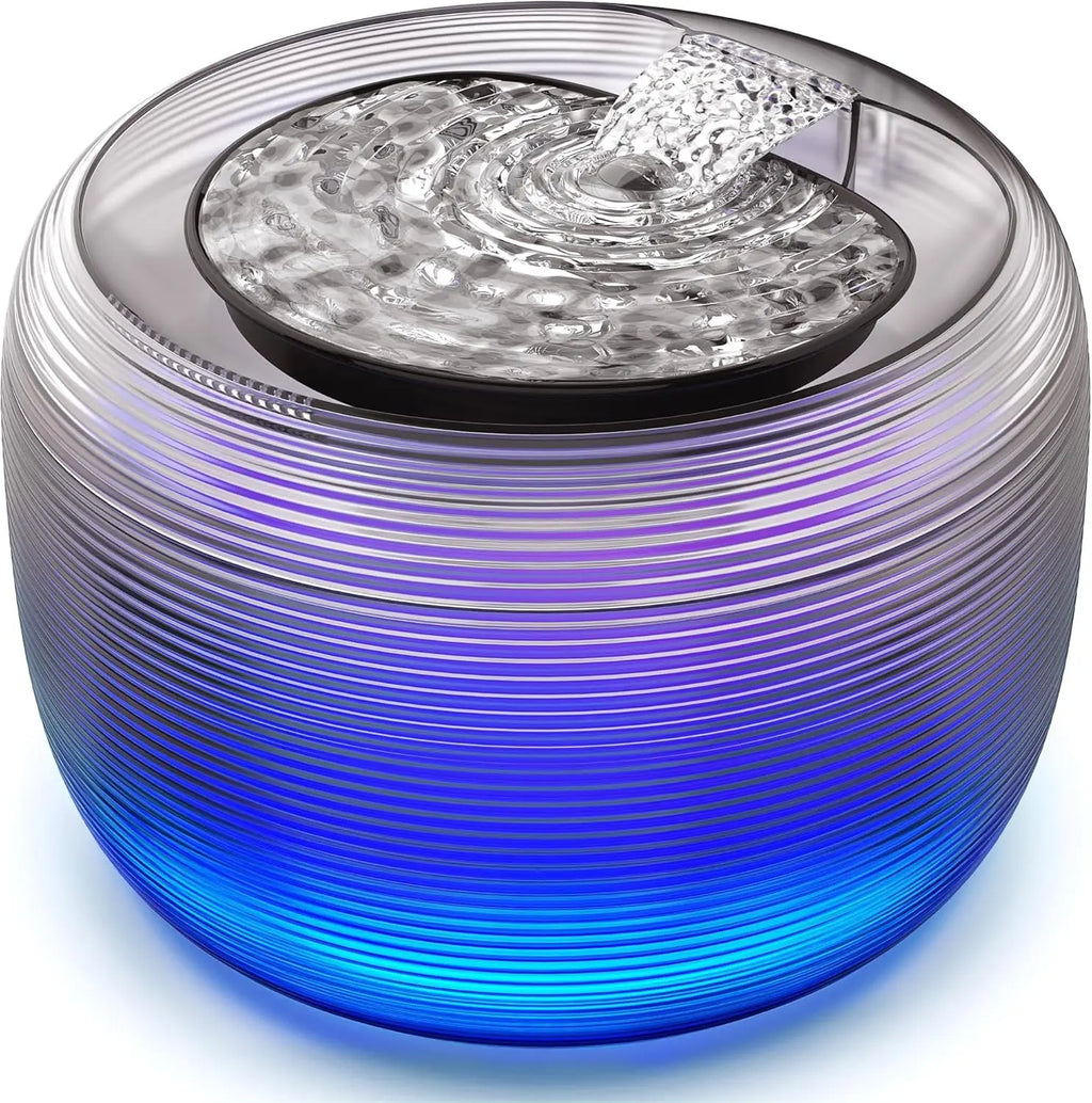 3.5L Quiet Cat Water Fountain with LED Light, Large Capacity Pet Fountain for Cats and Dogs, Easy Cleaning