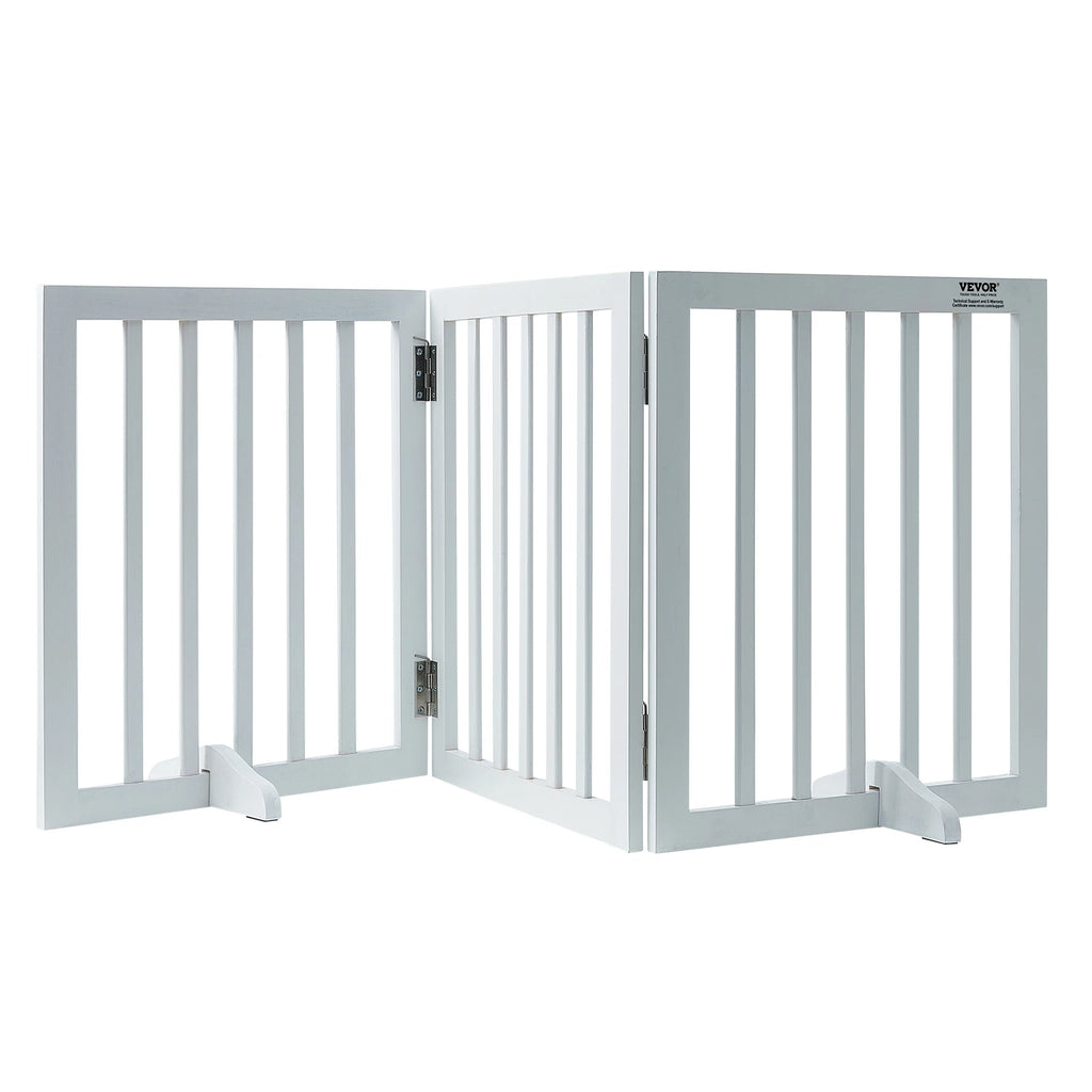 SucceBuy Free Standing Dog Gate, 3 Panels Foldable Dog Gate for Narrow Passageways, Expandable Dog Barrier