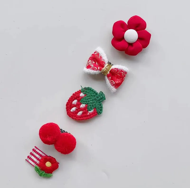 5pcs Dog & Cat Grooming Bows Fashion, Pet Dog Hair Clips, Hair Accessories