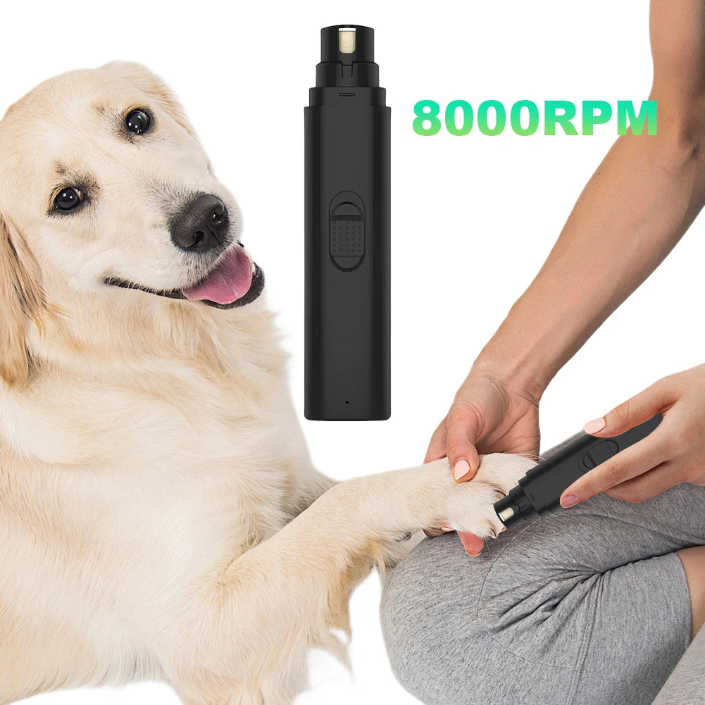 Electric Pet Nail Trimmer, Painless, Grooming and Smoothing Cat Nail Grinder, Rechargeable for Small, Medium, Large Dogs and Cats