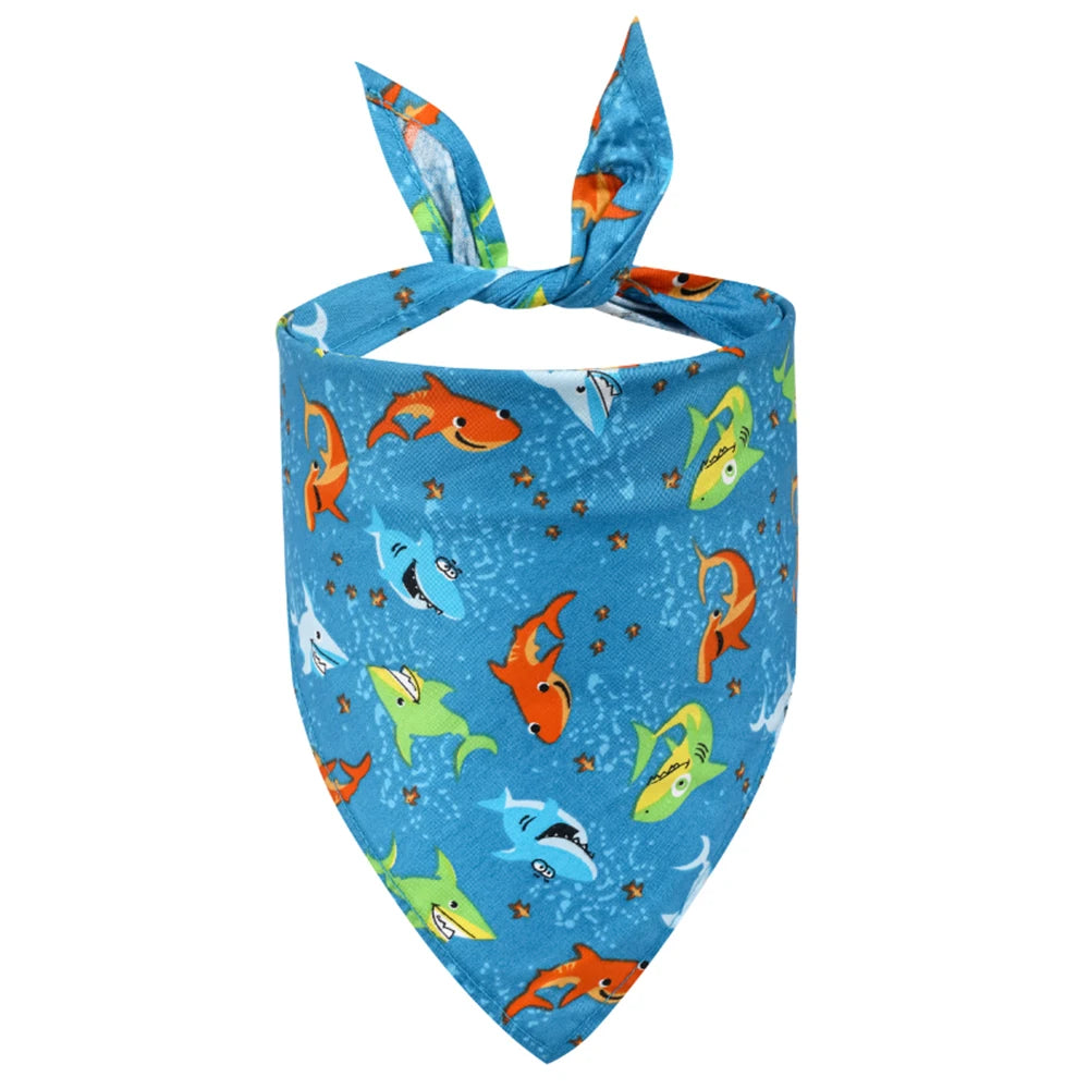 Dog Bandana Fruit, Floral, Washable, Soft.  Adjustable for Small, Medium and Large Dogs