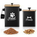 Treat Container Set of 2, Dog Food Containers with Airtight Lids, Metal, Kitchen Countertop