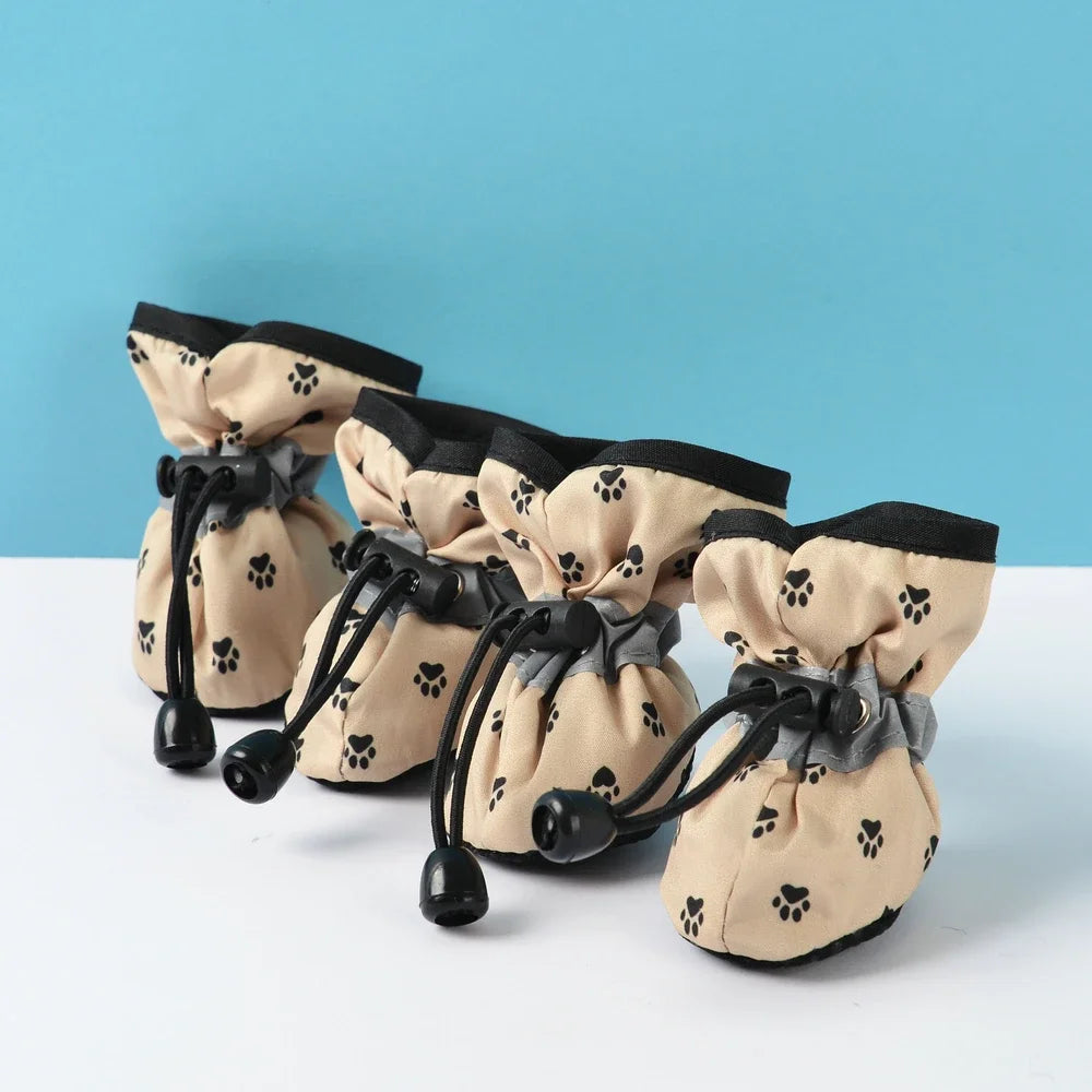 4pcs Pet Dog Shoes, Anti-slip, Soft Adjustable Paw Boots, Outdoor Sneakers