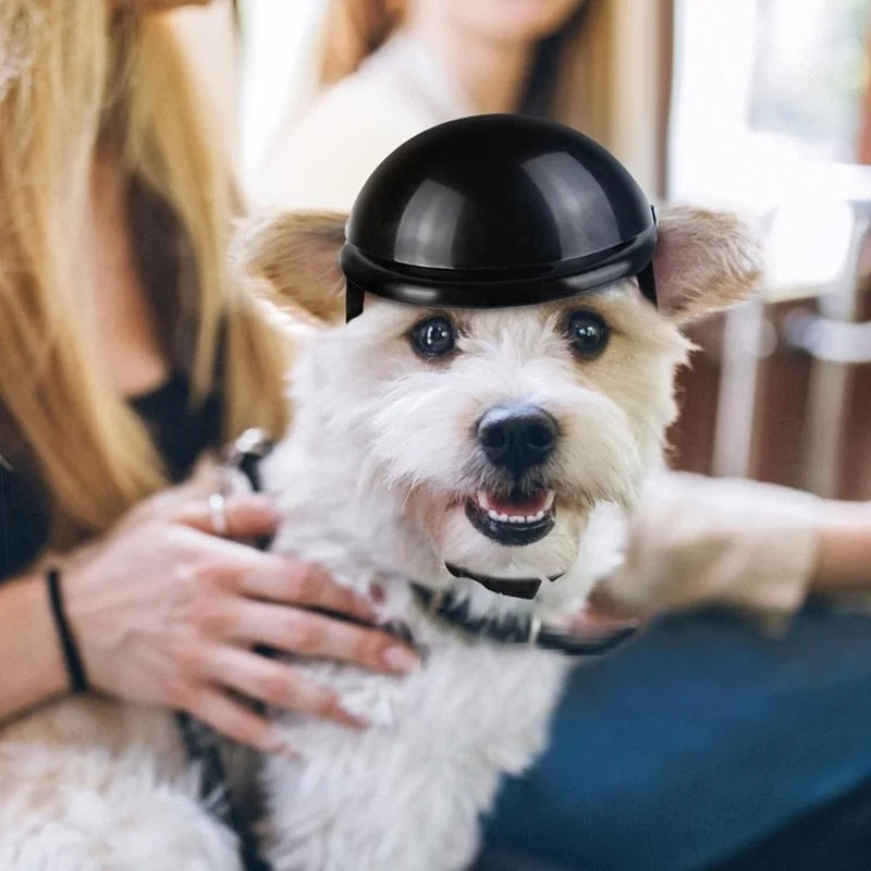 Pet Helmets, Bicycle and Motorcycle Helmet with Sunglasses, Safety Doggie Hat for Traveling, Head Protection