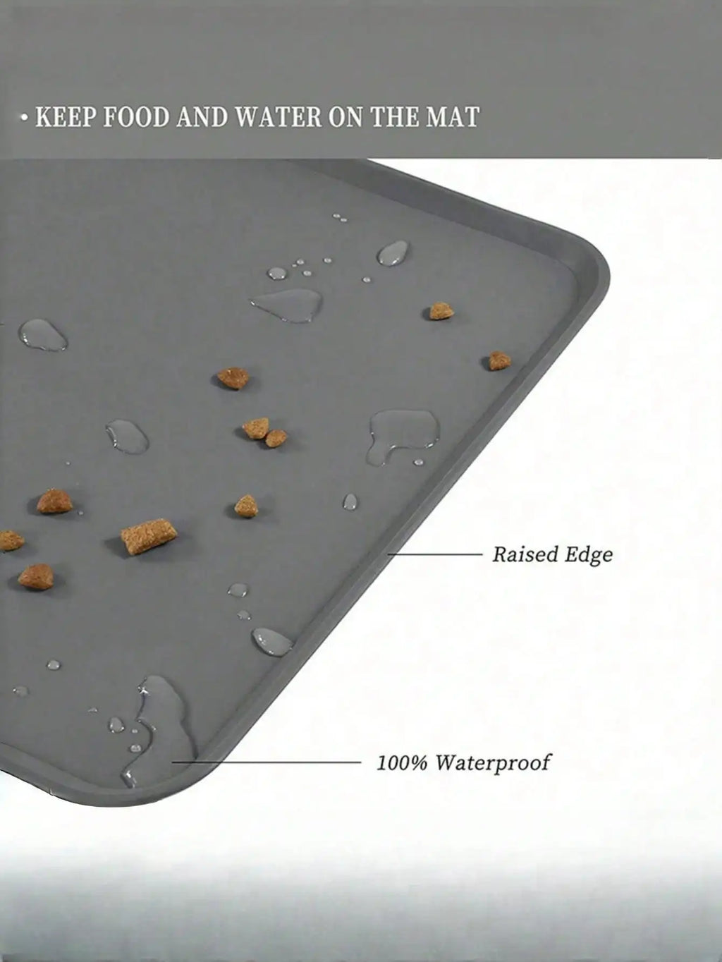 Waterproof Silicone Pet Feeding Mat - Non-Slip, Easy Clean, Durable for Dogs & Cats