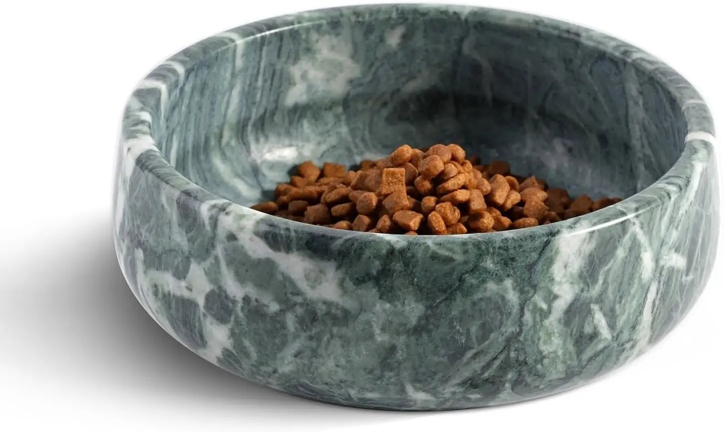 Natural Marble Pet Bowl, Non-Slip, Dogs and Cats, Durable, Easy-Clean