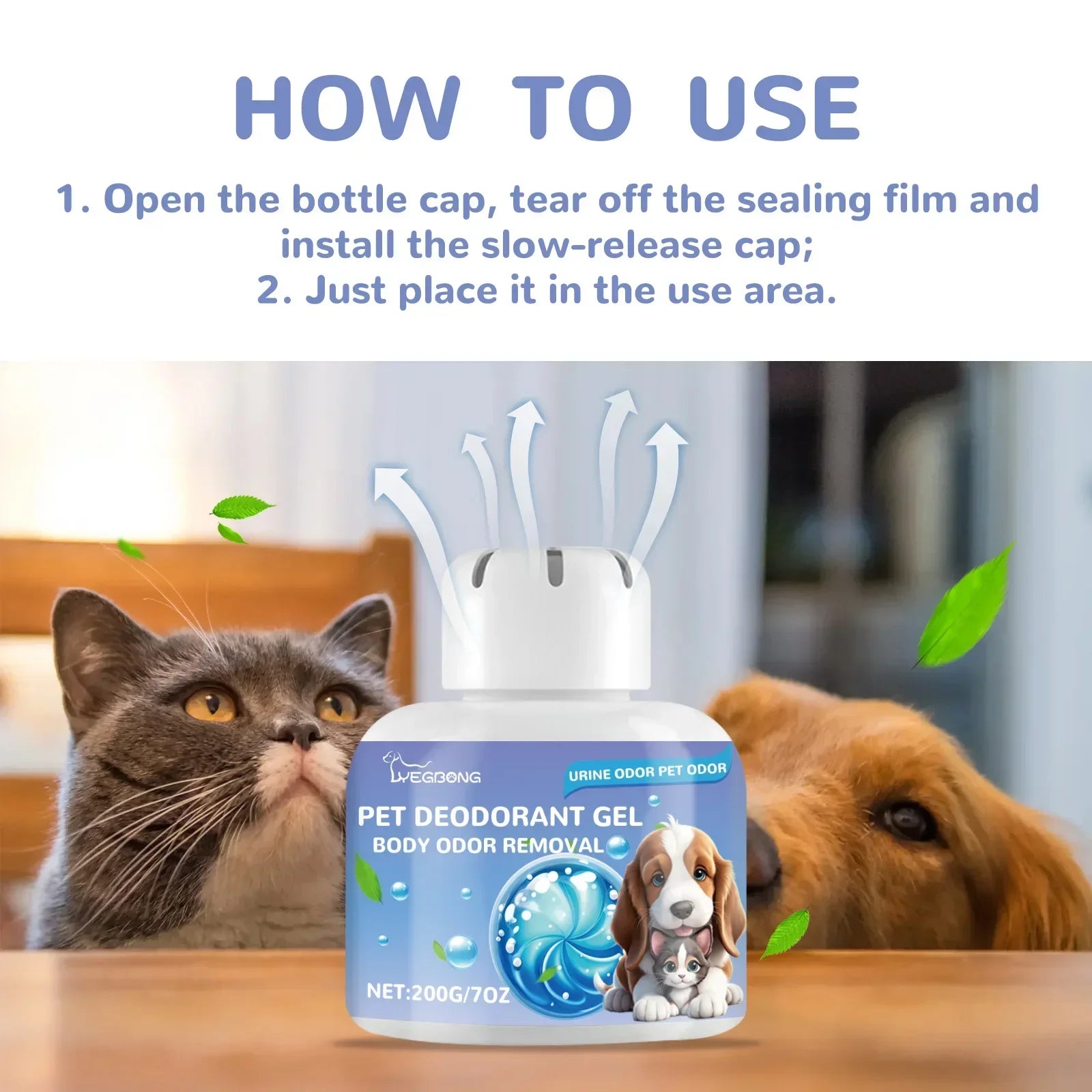 Pet Deodorant Gel, Clean Odor, Air Fresh, Deodorizing Gel