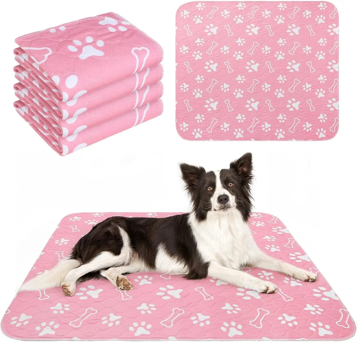 4 Pack Washable Dog Pee Pads, Reusable Waterproof Training Mats for Small Medium Pets, 36x41 Inches