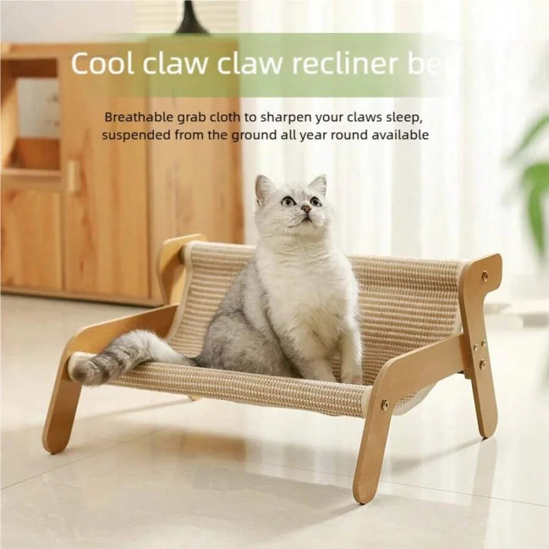 Cat Hammock Sofa - Durable Lint-Free Large Cat Scratching Post | 2-In-1 Rest And Scratch Pet Furniture, Suitable For All Seasons