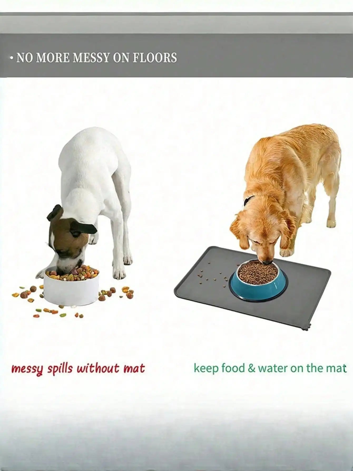 Waterproof Silicone Pet Feeding Mat - Non-Slip, Easy Clean, Durable for Dogs & Cats